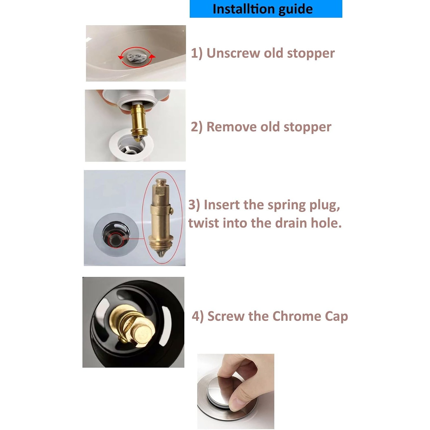 69mm Chrome Click Clack Bath Pop Up Plug: image 3