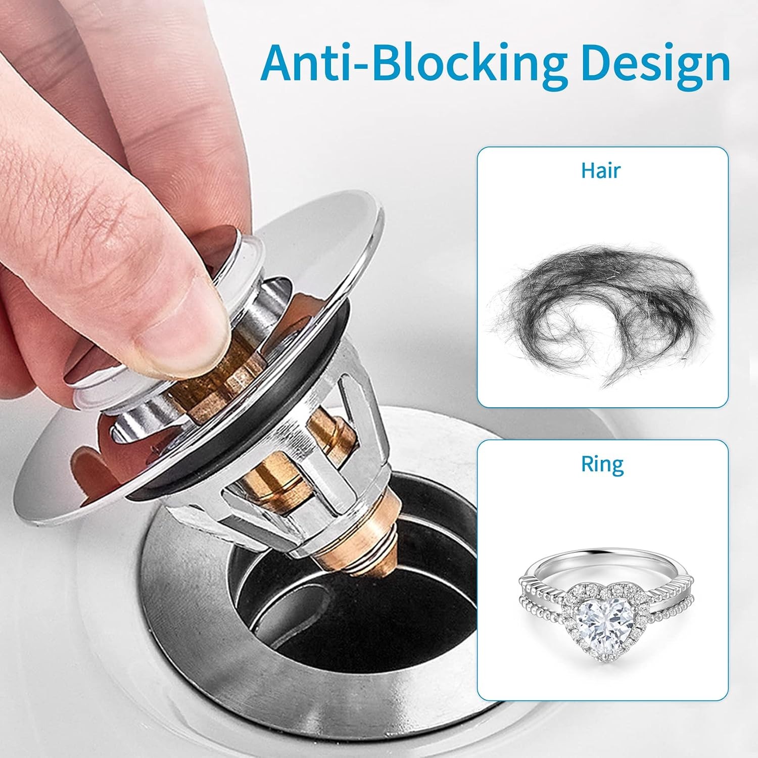 Brass Basin Plug with Hair Basket (34-38mm): image 7