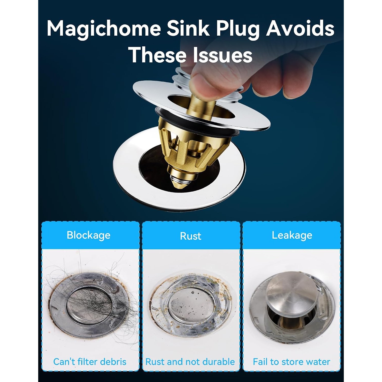 Pop Up Basin Plug with Strainer (34 to 45mm): image 3