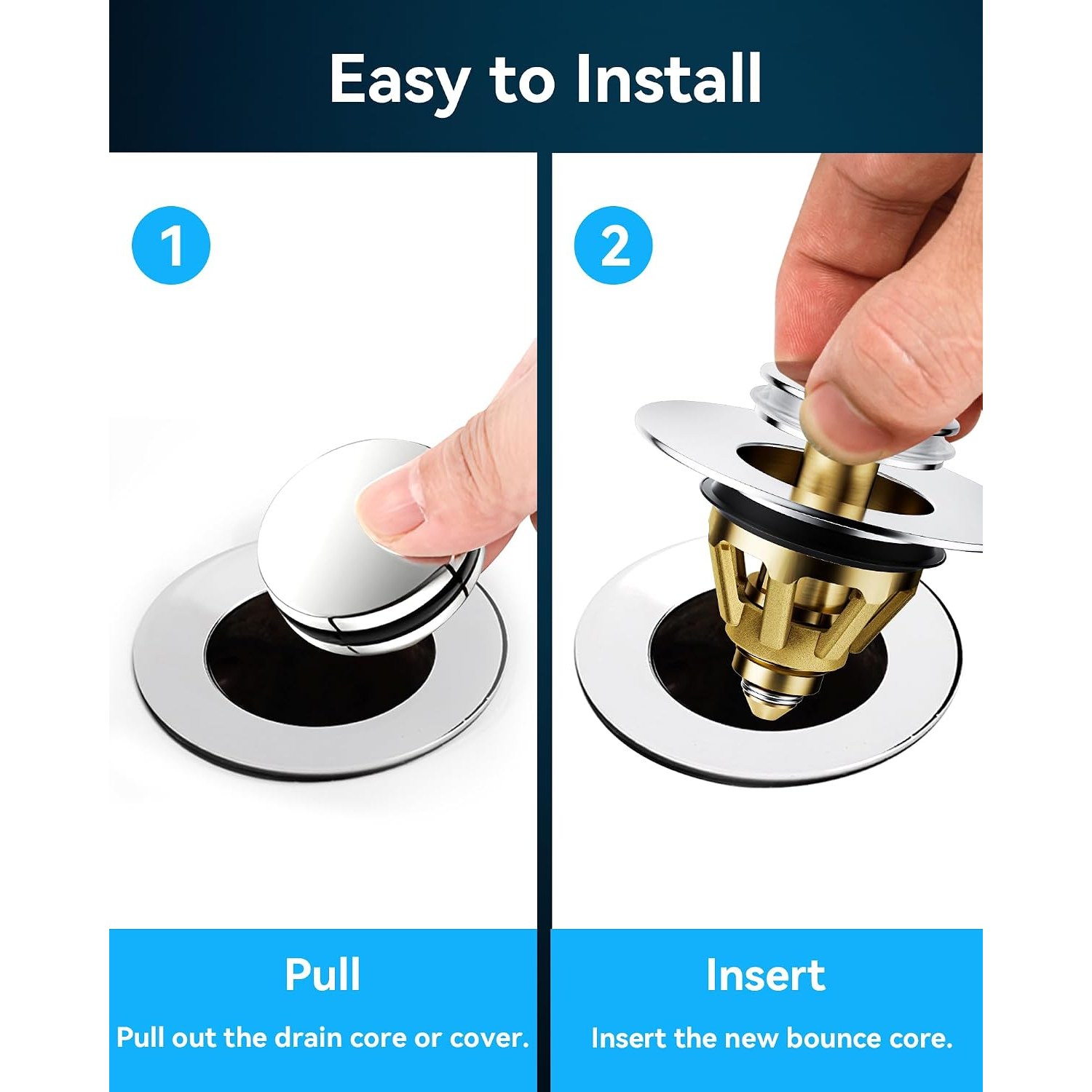 Pop Up Basin Plug with Strainer (34 to 45mm): image 4