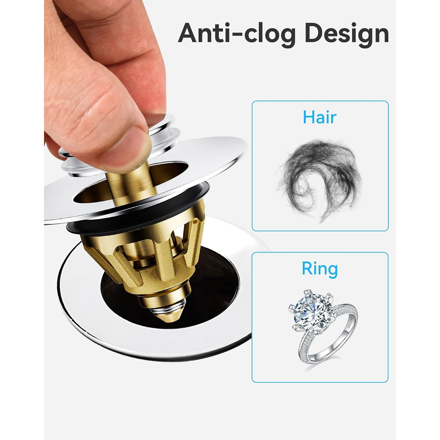 Pop Up Basin Plug with Strainer (34 to 45mm): image 6