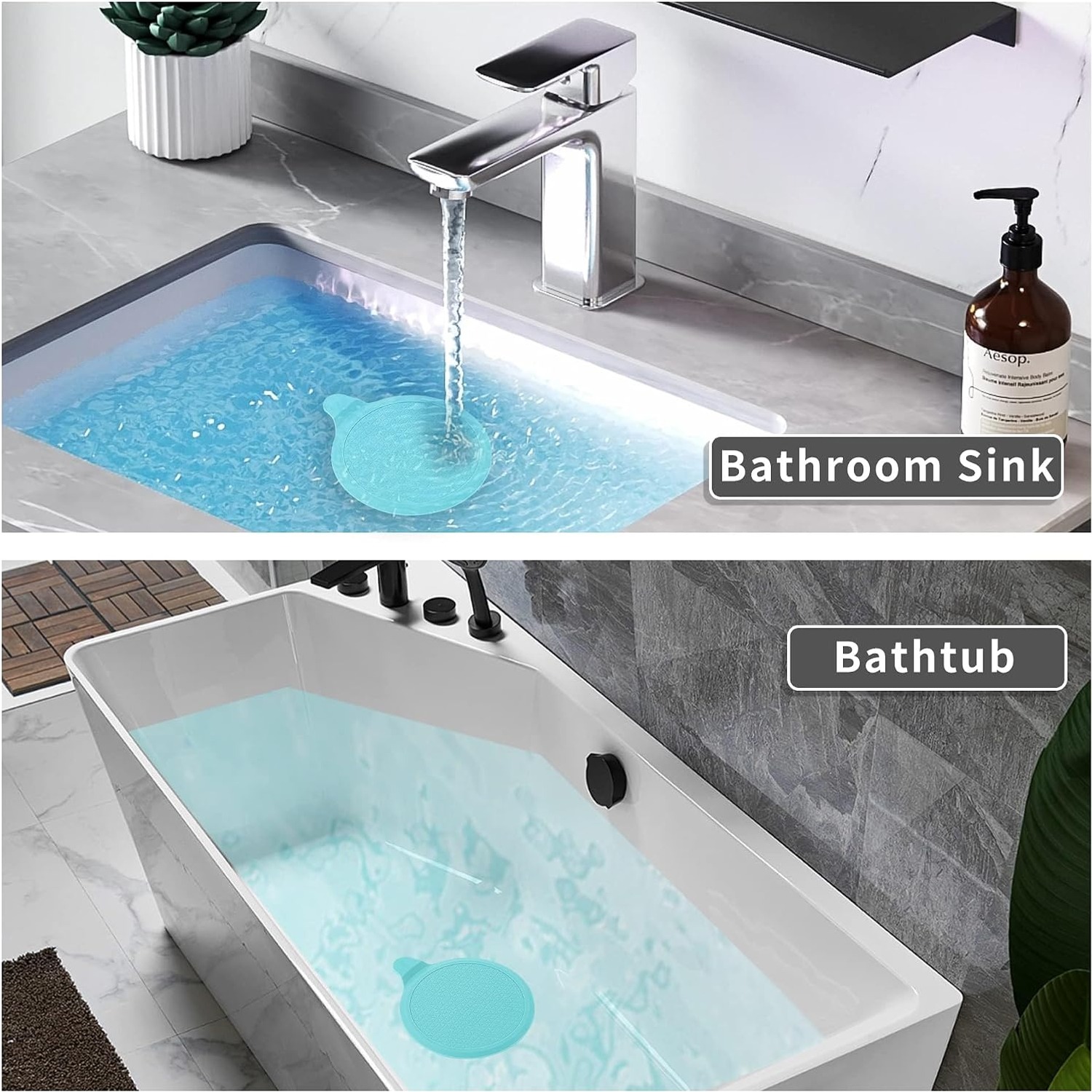 Silicone Bath Stopper 15cm 2 Pack: image 5